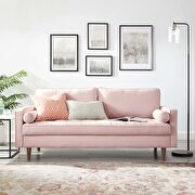 Performance velvet sofa in pink