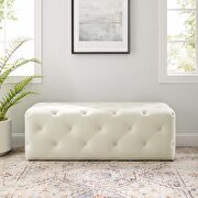 Tufted button entryway performance velvet bench in ivory main photo