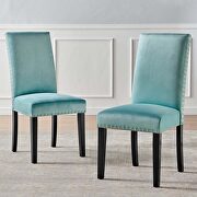 Parcel V (Mint) Performance velvet dining side chairs - set of 2 in mint