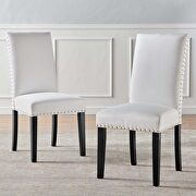 Performance velvet dining side chairs - set of 2 in white main photo