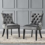 Tufted performance velvet dining side chairs - set of 2 in charcoal