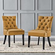 Tufted performance velvet dining side chairs - set of 2 in cognac