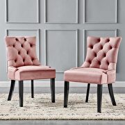 Tufted performance velvet dining side chairs - set of 2 in dusty rose main photo