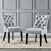 Tufted performance velvet dining side chairs - set of 2 in light gray main photo