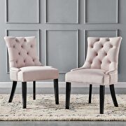 Tufted performance velvet dining side chairs - set of 2 in pink