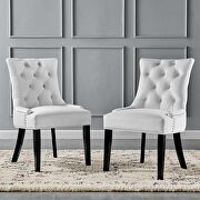 Tufted performance velvet dining side chairs - set of 2 in white