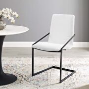 Pitch (White) Upholstered fabric dining armchair in black white