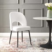 Upholstered fabric dining side chair in black white