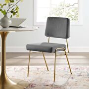 Craft V (Gray) Performance velvet dining side chair in gold gray