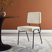 Craft (Beige) Upholstered fabric dining side chair in black beige