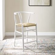 Wood counter stool in white main photo