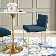 Gold stainless steel upholstered fabric counter stool in gold azure main photo