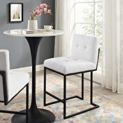 Black stainless steel upholstered fabric counter stool in black white main photo