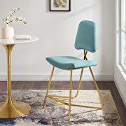Ponder C (Sea Blue) Performance velvet counter stool in sea blue