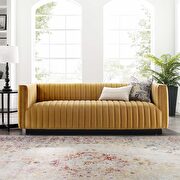 Channel tufted velvet sofa in cognac main photo