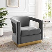Performance velvet armchair in gray main photo
