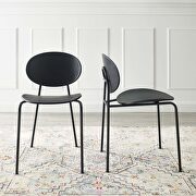 Dining side chair set of 2 in black