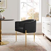 Tufted performance velvet accent chair in black main photo