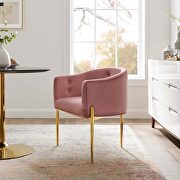Tufted performance velvet accent chair in dusty rose main photo