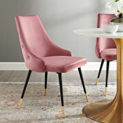Adorn (Dusty Rose) Tufted performance velvet dining side chair in dusty rose