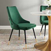 Tufted performance velvet dining side chair in green main photo