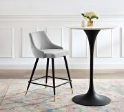 Adorn (Light Gray) Performance velvet counter stool in light gray