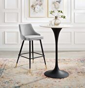 Adorn B (Light Gray) Performance velvet bar stool in light gray