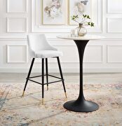 Performance velvet bar stool in white main photo