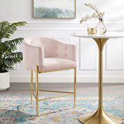 Savour C (Pink) Tufted counter stool in pink