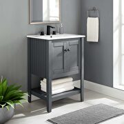 Prestige 23 (White) Bathroom vanity cabinet (sink basin not included) in gray