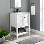 Prestige 23 (White) Bathroom vanity cabinet (sink basin not included) in white