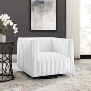 Conjure II (White) Tufted swivel upholstered armchair in white