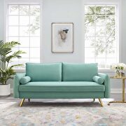 Revive (Mint) Performance velvet sofa in mint green fabric
