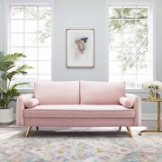 Revive (Pink) Performance velvet sofa in pink fabric