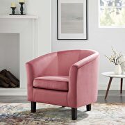 Performance velvet armchair in dusty rose