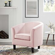 Performance velvet armchair in pink main photo