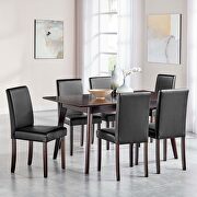 7 piece faux leather dining set in cappuccino black main photo