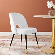Performance velvet dining side chair in white main photo