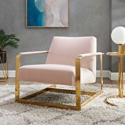 Performance velvet accent chair in gold pink main photo