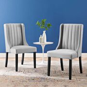 Renew V (Light Gray) Parsons performance velvet dining side chairs - set of 2 in light gray