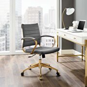 Mid back performance velvet office chair in gray main photo