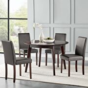 5 piece faux leather dining set in cappuccino gray main photo