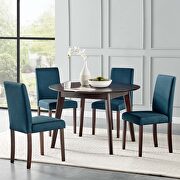 5 piece upholstered fabric dining set in cappuccino blue