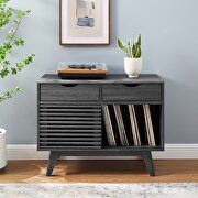 Render V (Charcoal) Charcoal finish vinyl record display stand
