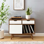 Envision II Walnut/ white finish vinyl record display stand