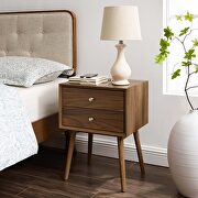 Ember (Walnut) Wood nightstand with usb ports in walnut