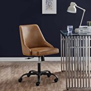 Designate L (Tan) Swivel vegan leather office chair in black tan