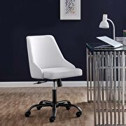 Swivel vegan leather office chair in black white main photo