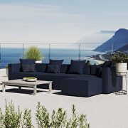 Outdoor patio upholstered 5-piece sectional sofa in navy main photo