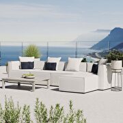 Outdoor patio upholstered 5-piece sectional sofa in white main photo